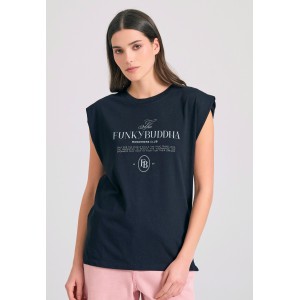Funky Buddha Μπλούζα Αμάνικη Γυναικεία (FBL011-176-04-BLACK)