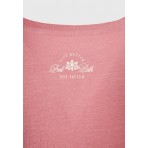 Funky Buddha Branded Vintage Γυναικείο Κοντομάνικο T-Shirt Σάπιο Μήλο