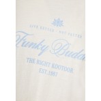 Funky Buddha Branded Vintage Γυναικείο Κοντομάνικο T-Shirt Εκρού