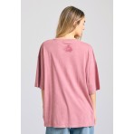 Funky Buddha Garment Dyed T-Shirt Γυναικείο (FBL011-184-04-DUSTY-PINK)