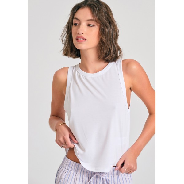Funky Buddha Μπλούζα Αμάνικη Γυναικεία (FBL011-186-04-WHITE)
