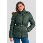 Funky Buddha Quilted Μπουφάν Puffer Γυναικείο (FBL012-100-01-FOREST-GREEN)
