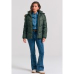 Funky Buddha Quilted Μπουφάν Puffer Γυναικείο (FBL012-100-01-FOREST-GREEN)