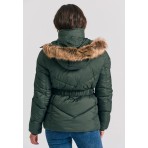 Funky Buddha Quilted Μπουφάν Puffer Γυναικείο (FBL012-100-01-FOREST-GREEN)