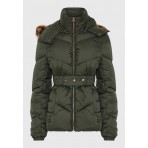 Funky Buddha Quilted Μπουφάν Puffer Γυναικείο (FBL012-100-01-FOREST-GREEN)