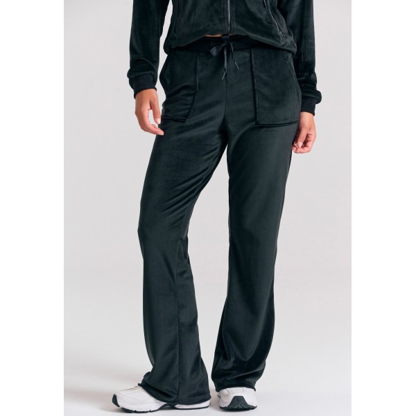 Funky Buddha Velour Flare Fit Παντελόνι Φόρμας Γυναικείο (FBL012-100-02-BLACK)