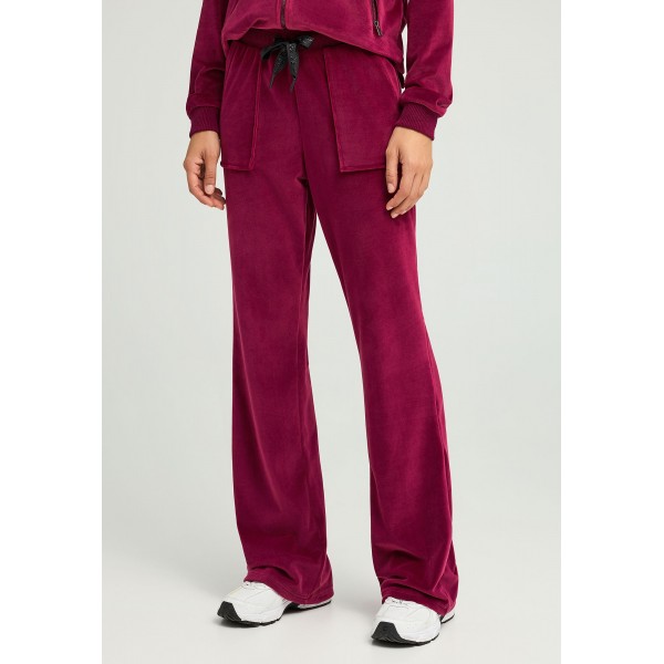 Funky Buddha Velour Flare Fit Παντελόνι Φόρμας Γυναικείο (FBL012-100-02-SANGRIA)