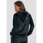 Funky Buddha Γυναικεία Ζακέτα Φούτερ Με Κουκούλα (FBL012-100-06-BLACK)