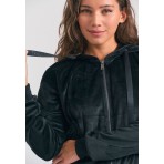 Funky Buddha Γυναικεία Ζακέτα Φούτερ Με Κουκούλα (FBL012-100-06-BLACK)