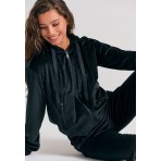 Funky Buddha Γυναικεία Ζακέτα Φούτερ Με Κουκούλα (FBL012-100-06-BLACK)