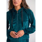 Funky Buddha Γυναικεία Ζακέτα Φούτερ Με Κουκούλα (FBL012-100-06-DARK-SEA)