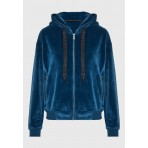 Funky Buddha Γυναικεία Ζακέτα Φούτερ Με Κουκούλα (FBL012-100-06-INDIAN-TEAL)