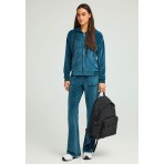 Funky Buddha Γυναικεία Ζακέτα Φούτερ Με Κουκούλα (FBL012-100-06-INDIAN-TEAL)