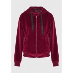 Funky Buddha Γυναικεία Ζακέτα Φούτερ Με Κουκούλα (FBL012-100-06-SANGRIA)