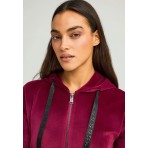 Funky Buddha Γυναικεία Ζακέτα Φούτερ Με Κουκούλα (FBL012-100-06-SANGRIA)