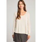 Funky Buddha Γυναικεία Μπλούζα Με Μακρύ Μανίκι (FBL012-100-07-CLOUD-CREAM)
