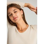 Funky Buddha Γυναικεία Μπλούζα Με Μακρύ Μανίκι (FBL012-100-07-CLOUD-CREAM)