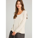 Funky Buddha Γυναικεία Μπλούζα Με Μακρύ Μανίκι (FBL012-100-07-CLOUD-CREAM)