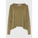 Funky Buddha Μπλούζα Με Λαιμόκοψη Γυναικεία (FBL012-100-07-HUNTER-GREEN)