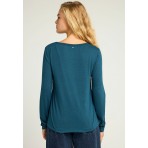 Funky Buddha Μπλούζα Με Λαιμόκοψη Γυναικεία (FBL012-100-07-INDIAN-TEAL)