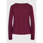 Funky Buddha Μπλούζα Με Λαιμόκοψη Γυναικεία (FBL012-100-07-ROYAL-MERLOT)