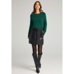 Funky Buddha Γυναικείο Πλεκτό Με Λαιμόκοψη (FBL012-100-09-DEEP-EMERALD)