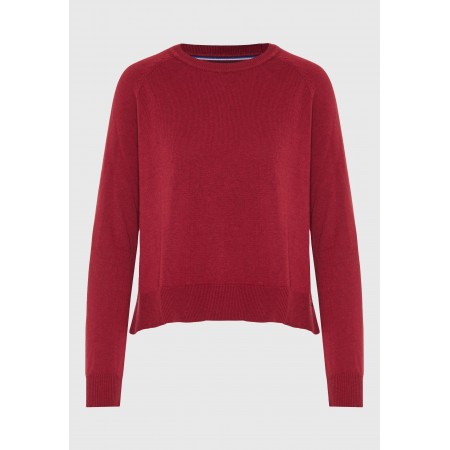 Funky Buddha Γυναικεία Μακρυμάνικη Πλεκτή Μπλούζα Βυσσινί