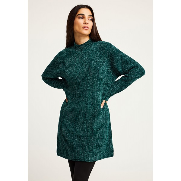 Funky Buddha Knitted Turtleneck Φόρεμα Mini Γυναικείο (FBL012-100-13-DARK-SEA)