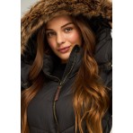 Funky Buddha Quilted Long Μπουφάν Puffer Γυναικείο (FBL012-101-01-BLACK)