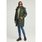 Funky Buddha Quilted Long Μπουφάν Puffer Γυναικείο (FBL012-101-01-FOREST-GREEN)