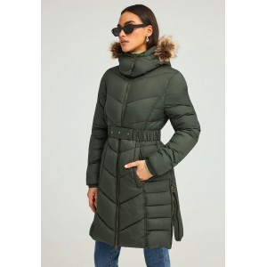 Funky Buddha Quilted Long Μπουφάν Puffer Γυναικείο (FBL012-101-01-FOREST-GREEN)