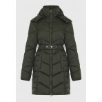 Funky Buddha Quilted Long Μπουφάν Puffer Γυναικείο (FBL012-101-01-FOREST-GREEN)