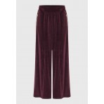 Funky Buddha Wide Leg Velvet Παντελόνι Φόρμας Γυναικείο (FBL012-101-02-MERLOT)