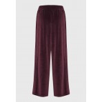 Funky Buddha Wide Leg Velvet Παντελόνι Φόρμας Γυναικείο (FBL012-101-02-MERLOT)
