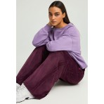 Funky Buddha Wide Leg Velvet Παντελόνι Φόρμας Γυναικείο (FBL012-101-02-MERLOT)