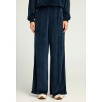 Funky Buddha Wide Leg Velvet Παντελόνι Φόρμας Γυναικείο (FBL012-101-02-MIDNIGHT-BLUE)