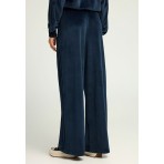 Funky Buddha Wide Leg Velvet Παντελόνι Φόρμας Γυναικείο (FBL012-101-02-MIDNIGHT-BLUE)