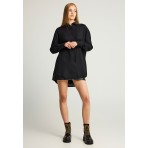 Funky Buddha Viscose Γυναικείο Μακρυμάνικο Πουκάμισο Μαύρο