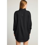 Funky Buddha Viscose Γυναικείο Μακρυμάνικο Πουκάμισο Μαύρο