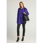 Funky Buddha Viscose Γυναικείο Μακρυμάνικο Πουκάμισο Μωβ