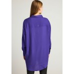 Funky Buddha Viscose Γυναικείο Μακρυμάνικο Πουκάμισο Μωβ