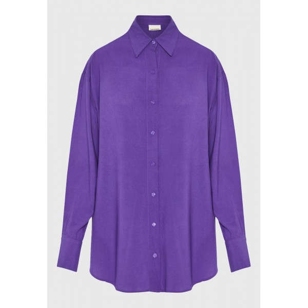 Funky Buddha Viscose Πουκάμισο Μακρυμάνικο Γυναικείο (FBL012-101-05-ROYAL-PURPLE)