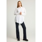 Funky Buddha Viscose Γυναικείο Μακρυμάνικο Πουκάμισο Λευκό