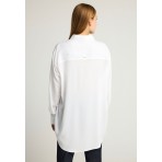 Funky Buddha Viscose Γυναικείο Μακρυμάνικο Πουκάμισο Λευκό
