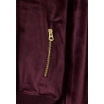 Funky Buddha Velvet Μπλούζα Με Φερμουάρ Γυναικεία (FBL012-101-06-MERLOT)