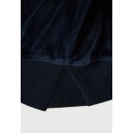Funky Buddha Velvet Μπλούζα Με Φερμουάρ Γυναικεία (FBL012-101-06-MIDNIGHT-BLUE)
