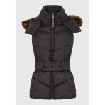 Funky Buddha Quilted Μπουφάν Αμάνικο Γυναικείο (FBL012-102-01-BLACK)