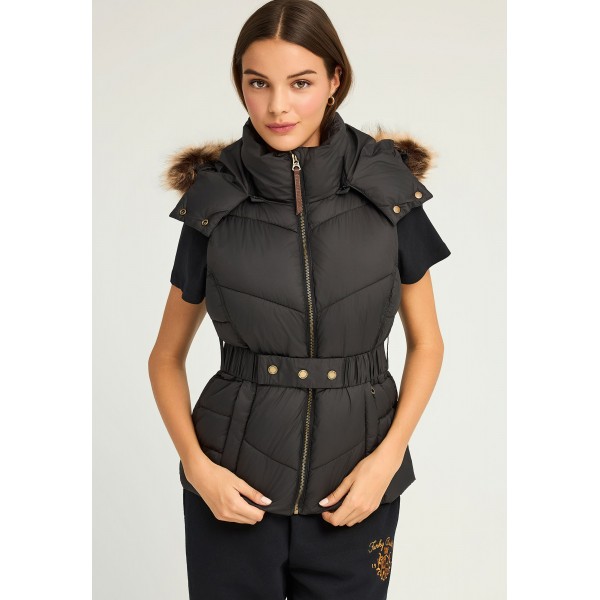 Funky Buddha Quilted Μπουφάν Αμάνικο Γυναικείο (FBL012-102-01-BLACK)