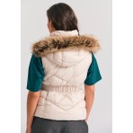 Funky Buddha Quilted Μπουφάν Αμάνικο Γυναικείο (FBL012-102-01-CLOUD-CREAM)