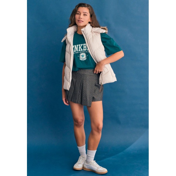 Funky Buddha Quilted Μπουφάν Αμάνικο Γυναικείο (FBL012-102-01-CLOUD-CREAM)